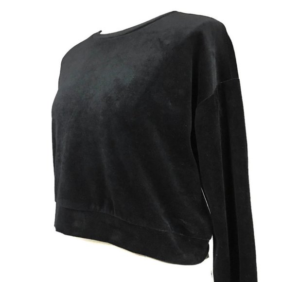 Black Stretch Velvet Sweater/Top. - Picture 1 of 4